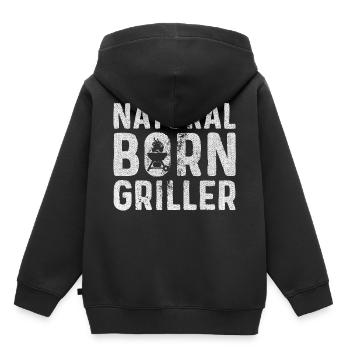 Grillen, Grill, Grill wetter, Fleisch grillen, Pap - Kinder Premium Organic Hoodie - Schwarz - Hinten - AI Model Kid Male (0cm)