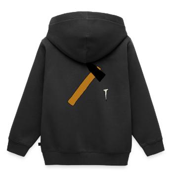 Hammer und Nagel - Kinder Premium Organic Hoodie - Schwarz - Hinten - AI Model Kid Male (0cm)