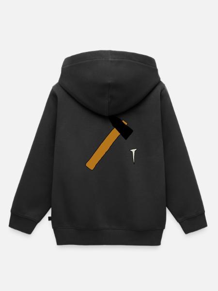 Hammer und Nagel - Kinder Premium Organic Hoodie - Schwarz