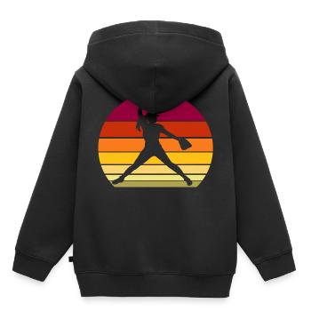 Baseball softball sport - Sweat Premium à capuche enfant bio - noir - Dos - AI Model Kid Male (0cm)