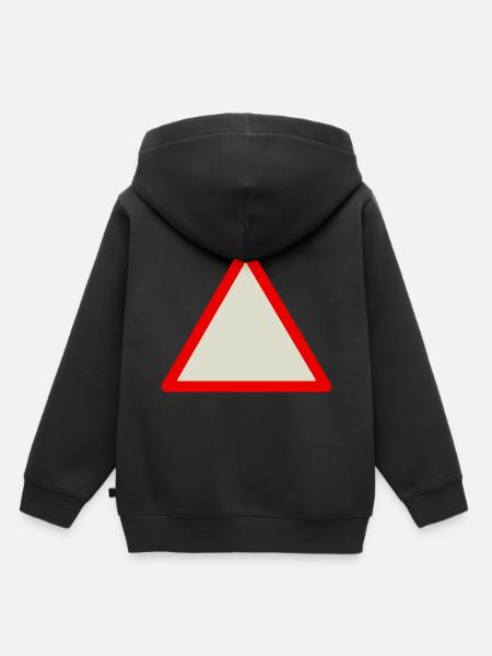 Warnschild Achtung - Kinder Premium Organic Hoodie - Schwarz