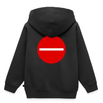Bouclier interdit de passage - Sweat Premium à capuche enfant bio - noir - Dos - AI Model Kid Male (0cm)
