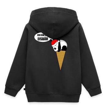 Panda Eisbär Weihnachten Lustig - Kinder Premium Organic Hoodie - Schwarz - Hinten - AI Model Kid Male (0cm)