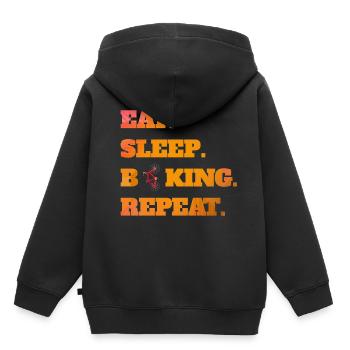 Eat Sleep Biking Repeat Fahrrad Rad radsport - Kinder Premium Organic Hoodie - Schwarz - Hinten - AI Model Kid Male (0cm)
