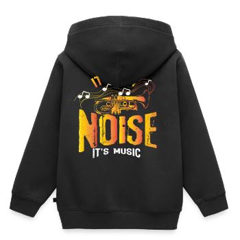 Cadeau trompette - Sweat Premium à capuche enfant bio - noir - Dos - AI Model Kid Male (0cm)