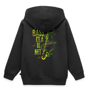 Bassklarinette Klarinettist - Kinder Premium Organic Hoodie - Schwarz - Hinten - AI Model Kid Male (0cm)