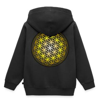 Fleur de vie - Sweat Premium à capuche enfant bio - noir - Dos - AI Model Kid Male (0cm)
