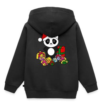 Panda with Christmas presents. Christmas - Kids Premium Organic Hoodie - black - Back - AI Model Kid Male (0cm)