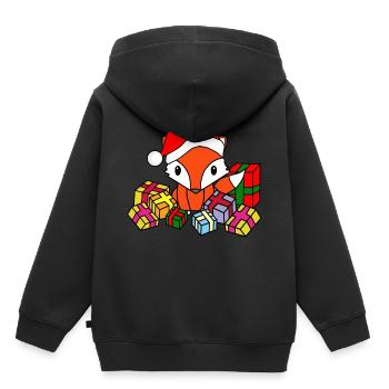 Christmas fox gifts Christmas present - Kids Premium Organic Hoodie - black - Back - AI Model Kid Male (0cm)