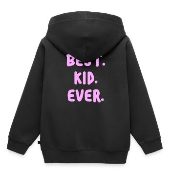 Best kid ever kinderspruch pour l’enfant scolarisation - Sweat Premium à capuche enfant bio - noir - Dos - AI Model Kid Male (0cm)