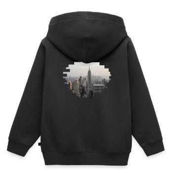 New York États-Unis NYC - Sweat Premium à capuche enfant bio - noir - Dos - AI Model Kid Male (0cm)
