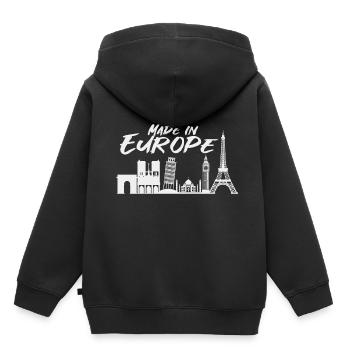 Europe - Sweat Premium à capuche enfant bio - noir - Dos - AI Model Kid Male (0cm)