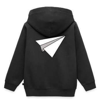 Papier avion papier avion construction art enfants - Sweat Premium à capuche enfant bio - noir - Dos - AI Model Kid Male (0cm)