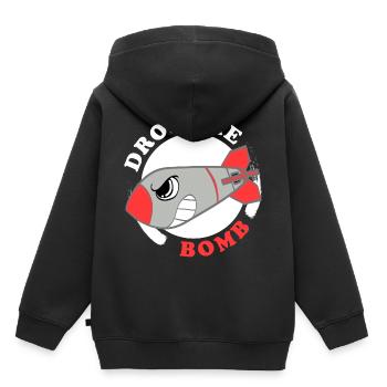 Ein BombenTStück für Bomber, die "Drop The Bomb" - Kinder Premium Organic Hoodie - Schwarz - Hinten - AI Model Kid Male (0cm)