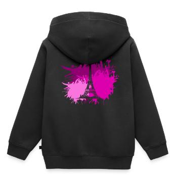 Paris Eifelturm Splash tache de couleur cadeau - Sweat Premium à capuche enfant bio - noir - Dos - AI Model Kid Male (0cm)
