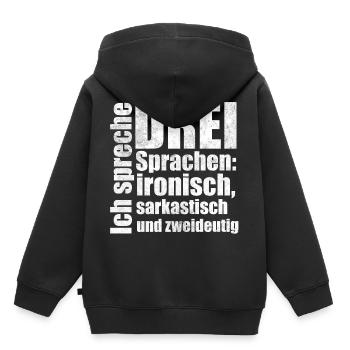 ironisch sarkastisch zweideutig Spruch Geschenk - Kinder Premium Organic Hoodie - Schwarz - Hinten - AI Model Kid Male (0cm)