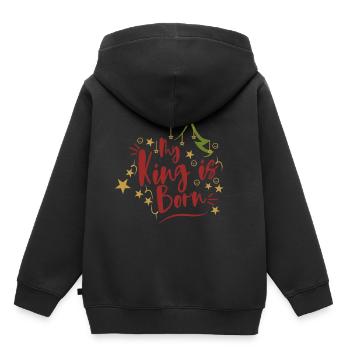 My King is born. My king is born. Xmas - Kids Premium Organic Hoodie - black - Back - AI Model Kid Male (0cm)
