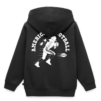 Courir le football plus rapidement - Sweat Premium à capuche enfant bio - noir - Dos - AI Model Kid Male (0cm)