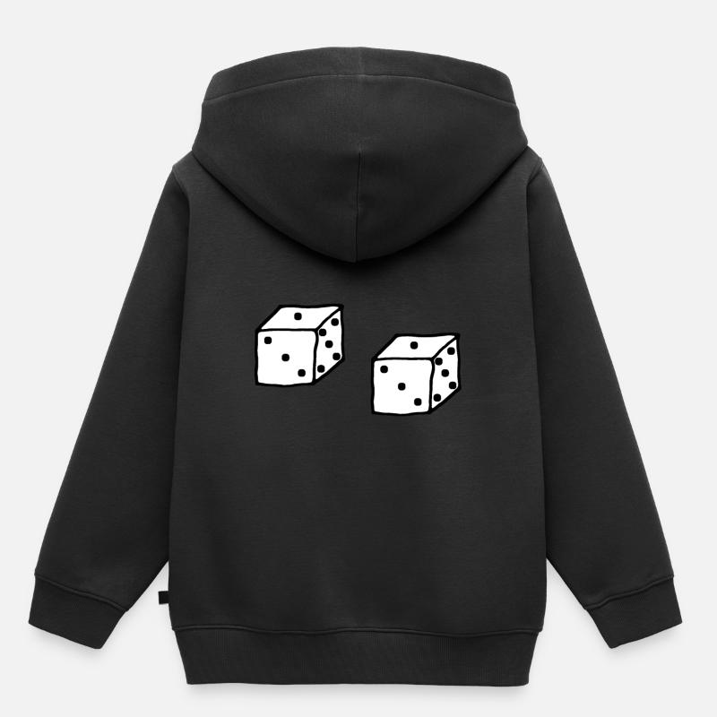 Dés, style cartoon - Sweat Premium à capuche enfant bio - noir