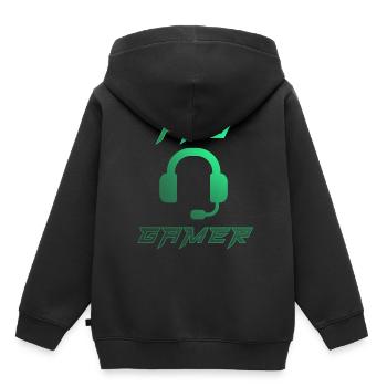 Console de jeu de console de jeu Pro Gamer - Sweat Premium à capuche enfant bio - noir - Dos - AI Model Kid Male (0cm)