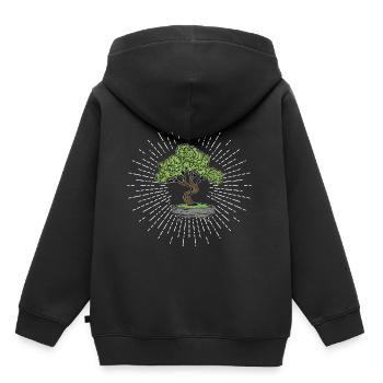 Bonsaï japonais - Sweat Premium à capuche enfant bio - noir - Dos - AI Model Kid Male (0cm)