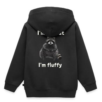 Le raton laveur n'est pas gros mais câlin - Sweat Premium à capuche enfant bio - noir - Dos - AI Model Kid Male (0cm)