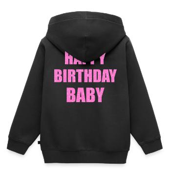 Rosa Glitzer Happy Birthday Baby Funkeln Geschenk - Kinder Premium Organic Hoodie - Schwarz - Hinten - AI Model Kid Male (0cm)