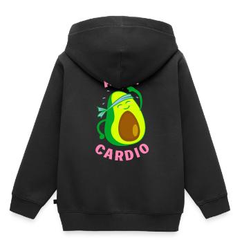 Avo Cardio - Sweat Premium à capuche enfant bio - noir - Dos - AI Model Kid Male (0cm)