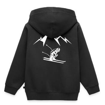 Skifahrer Skifahren - Kinder Premium Organic Hoodie - Schwarz - Hinten - AI Model Kid Male (0cm)