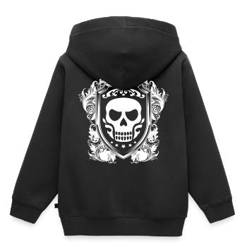 Totenkopf - Kinder Premium Organic Hoodie - Schwarz - Hinten - AI Model Kid Male (0cm)