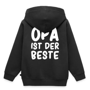Opa ist der Beste - Kinder Premium Organic Hoodie - Schwarz - Hinten - AI Model Kid Male (0cm)
