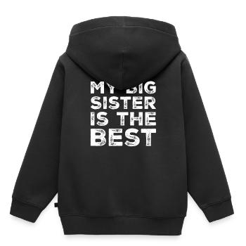 sister - Kids Premium Organic Hoodie - black - Back - AI Model Kid Male (0cm)