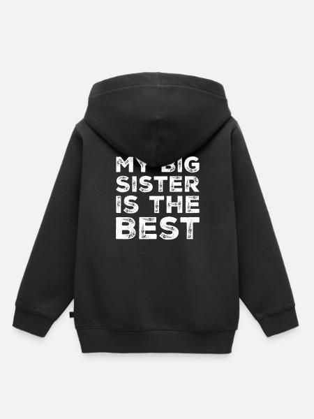 Schwester - Kinder Premium Organic Hoodie - Schwarz