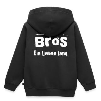 Bros ein Leben lang - Kinder Premium Organic Hoodie - Schwarz - Hinten - AI Model Kid Male (0cm)