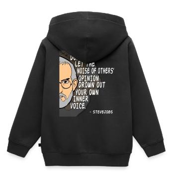 Halbes Gesicht "Lassen Sie die Geräusche anderer - Kinder Premium Organic Hoodie - Schwarz - Hinten - AI Model Kid Male (0cm)