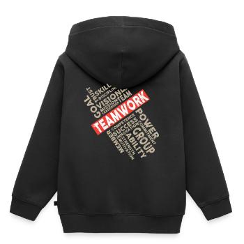 Teamwork - Kinder Premium Organic Hoodie - Schwarz - Hinten - AI Model Kid Male (0cm)