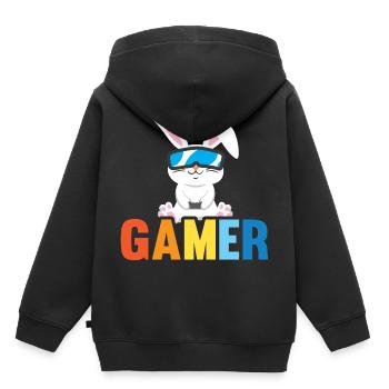 Virtual Reality Gamer - Kinder Premium Organic Hoodie - Schwarz - Hinten - AI Model Kid Male (0cm)