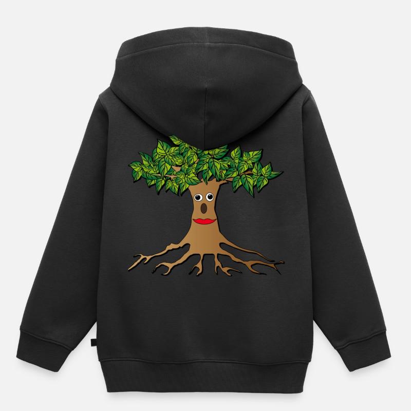 Baum - Kinder Premium Organic Hoodie - Schwarz
