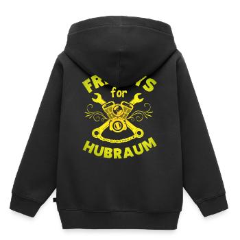 Fridays for cylindrée Rigolo - Sweat Premium à capuche enfant bio - noir - Dos - AI Model Kid Male (0cm)