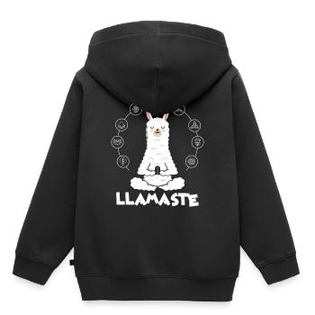 Yoga Llama Lama Alpaka Namaste Comic Tiere Lustig - Kinder Premium Organic Hoodie - Schwarz - Hinten - AI Model Kid Male (0cm)