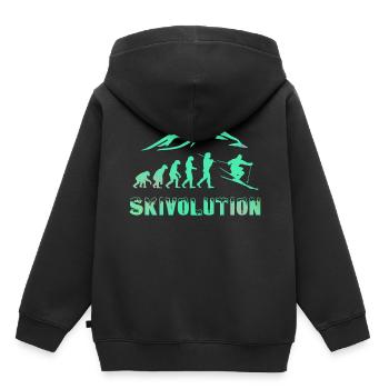 Ski Evolution Skifahrer Schnee Winter - Kinder Premium Organic Hoodie - Schwarz - Hinten - AI Model Kid Male (0cm)