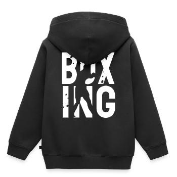 Boxing Silhouette - Kinder Premium Organic Hoodie - Schwarz - Hinten - AI Model Kid Male (0cm)