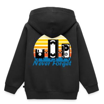 Never forget - Kids Premium Organic Hoodie - black - Back - AI Model Kid Male (0cm)