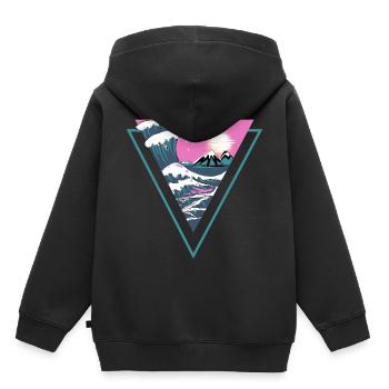 Vagues - Sweat Premium à capuche enfant bio - noir - Dos - AI Model Kid Male (0cm)
