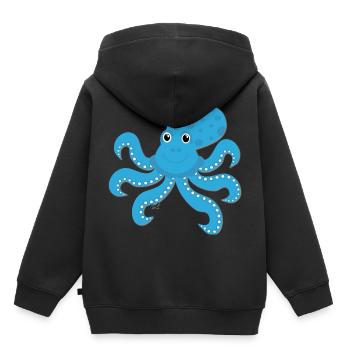 Kraken - Kinder Premium Organic Hoodie - Schwarz - Hinten - AI Model Kid Male (0cm)