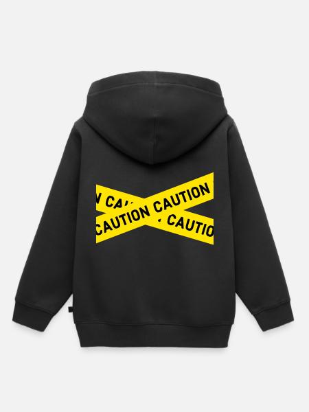 caution - Kinder Premium Organic Hoodie - Schwarz