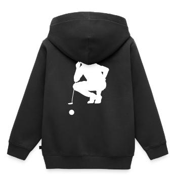 Golf golfeur terrain de golf golf clubs de golf - Sweat Premium à capuche enfant bio - noir - Dos - AI Model Kid Male (0cm)