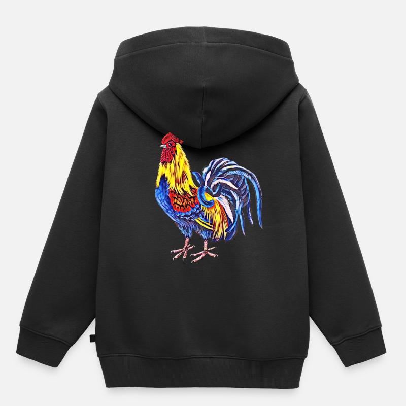 Coq - Sweat Premium à capuche enfant bio - noir