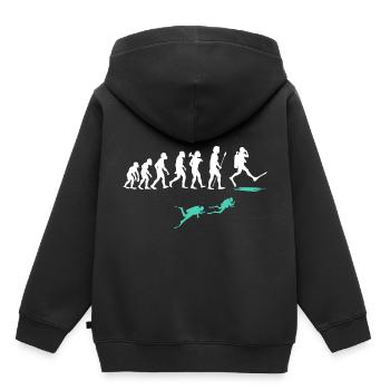 Funny Diving Evolution - Kinder Premium Organic Hoodie - Schwarz - Hinten - AI Model Kid Male (0cm)