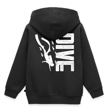 Dive. - Kinder Premium Organic Hoodie - Schwarz - Hinten - AI Model Kid Male (0cm)
